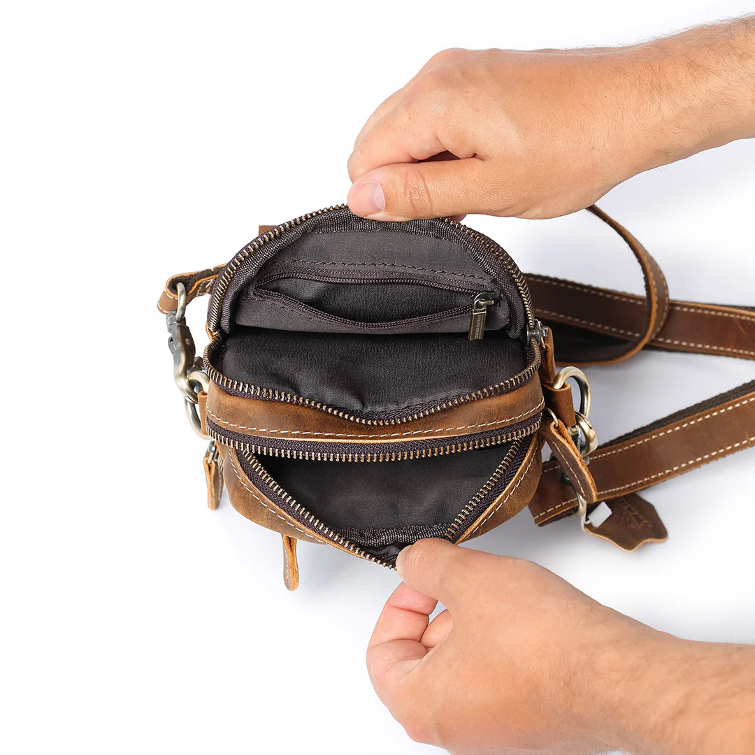 Vintage Leather Mini Crossbody Bag
