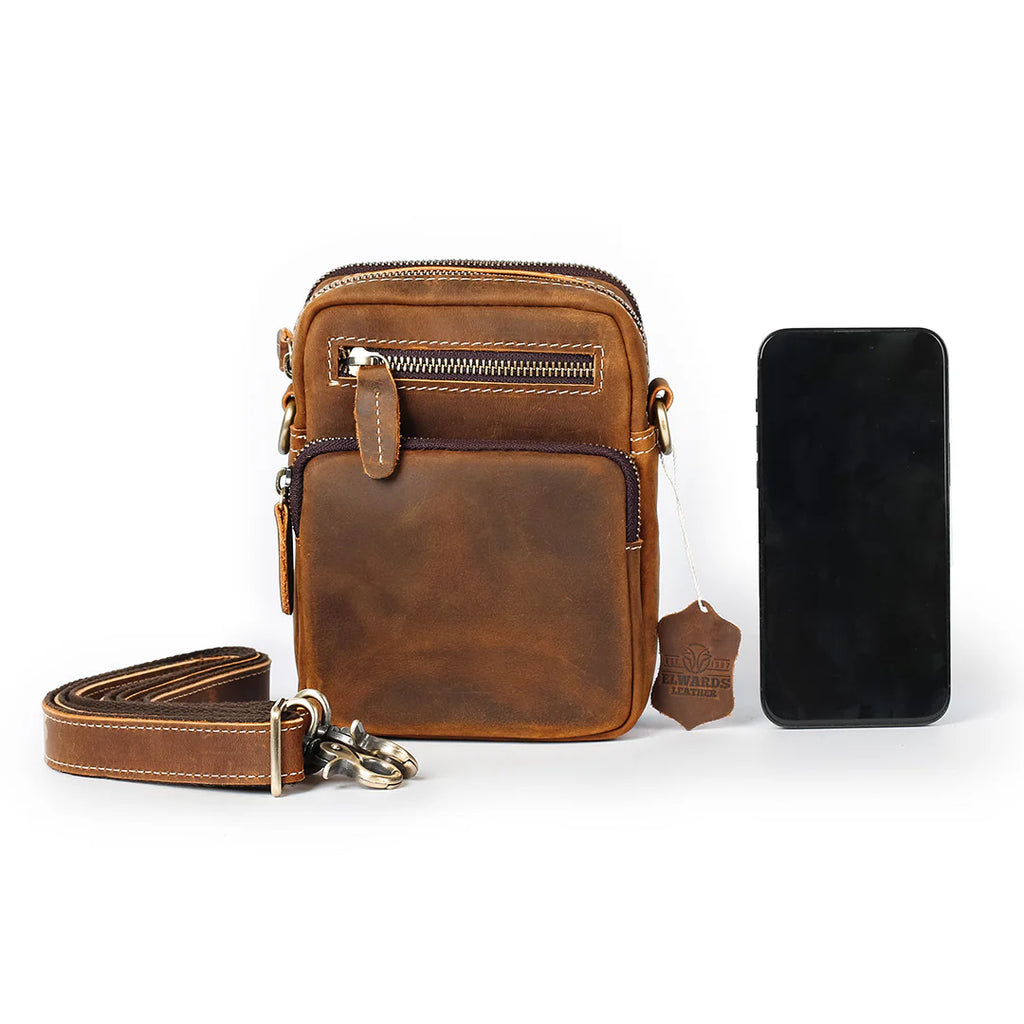 Vintage Leather Mini Crossbody Bag