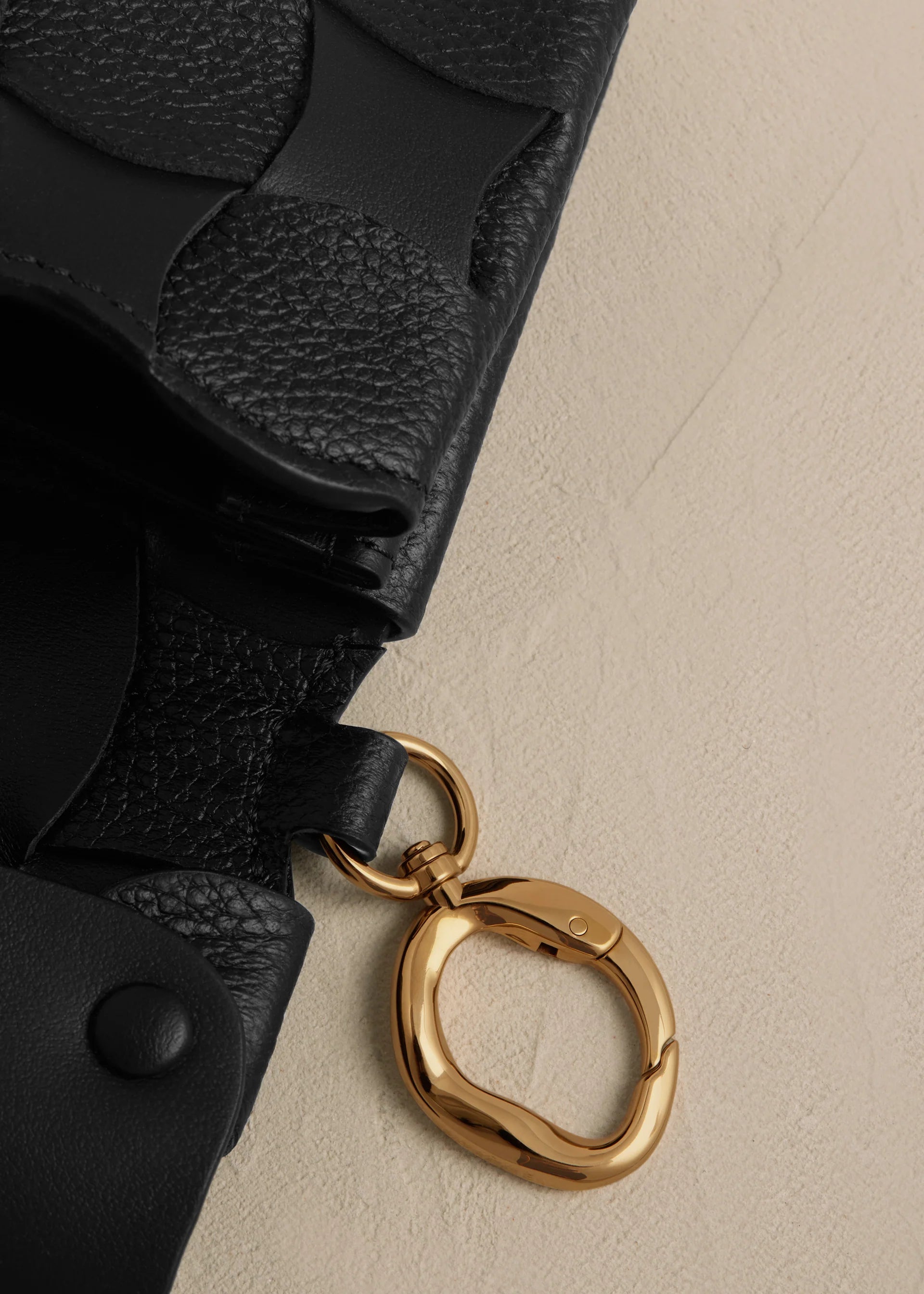 Woven Leather Mini Card Holder with Keyring