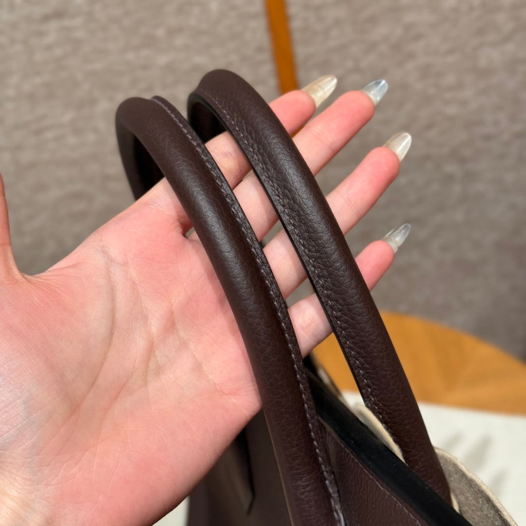 Hermès HAC 40 Chocolat Togo Leather Travel Bag with Gold Hardware