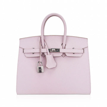 Birkin 25 Bag Sellier Mauve Pale Epsom Leather with Palladium Hardware