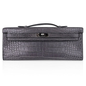 Kelly Cut Bag Gris Paris Grey Matte Alligator Palladium VERY rare