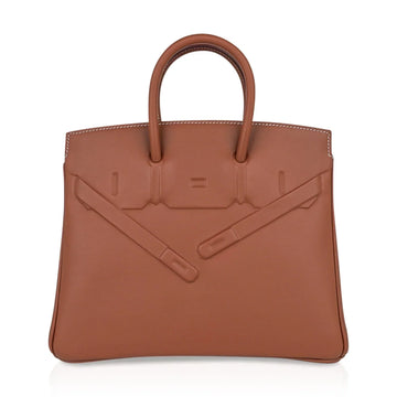 Shadow Birkin 25 Bag Gold Evercalf Limited Edition