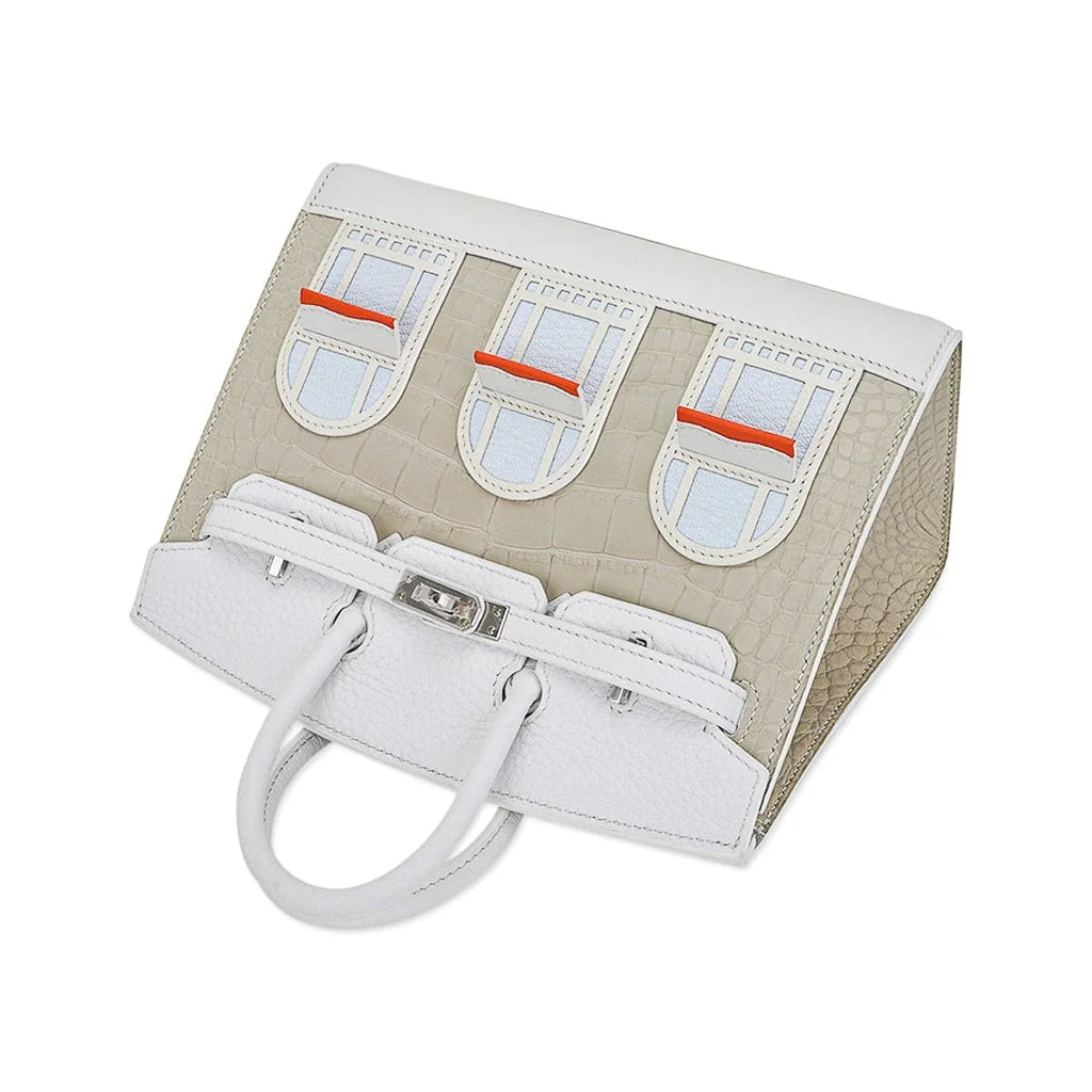 Limited Edition Birkin 20 Faubourg Sellier Bag Neige (Snow) White Matte Alligator