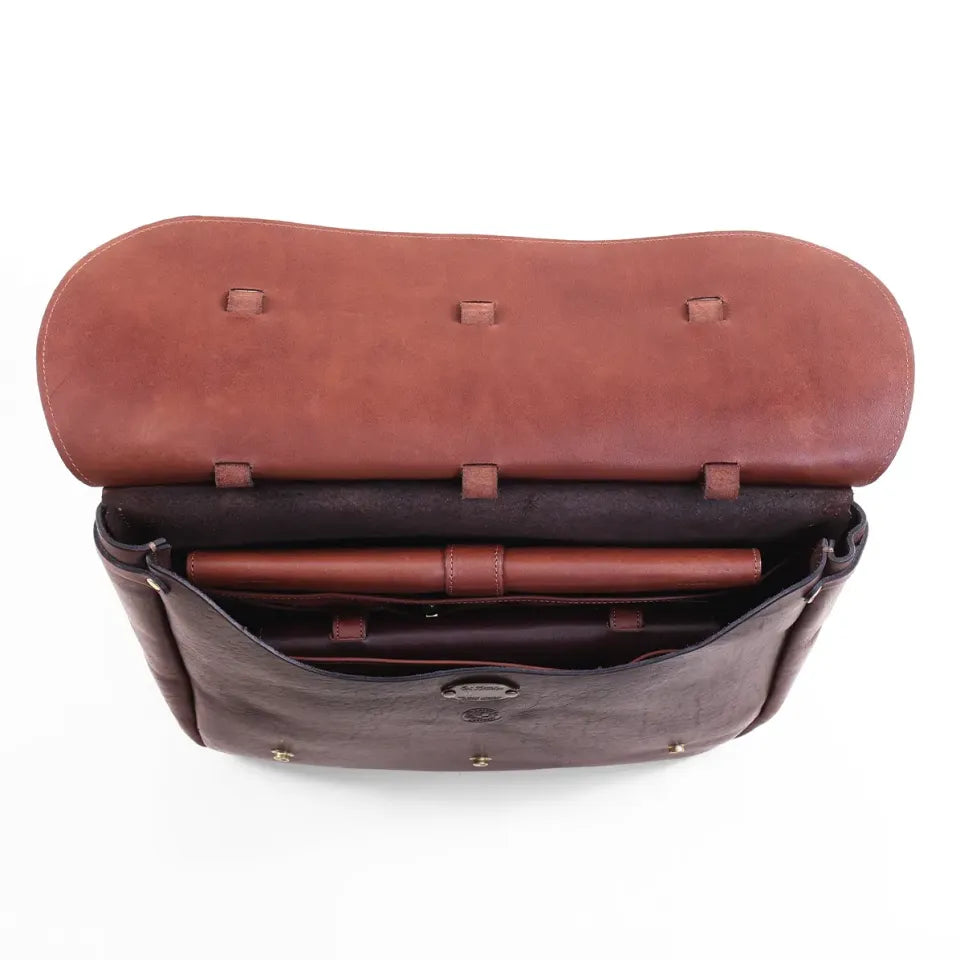 Vintage Full-Grain Leather Satchel Briefcase