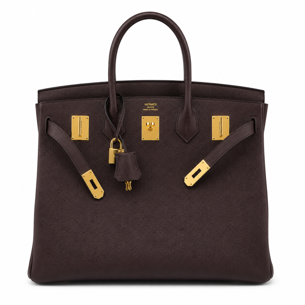 Large Birkin HAC 40cm Men's Tote in Premium Chocolate Brown Togo Cowhide