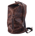 Vintage Full-Grain Leather Roll-Top Sling Duffle Bag