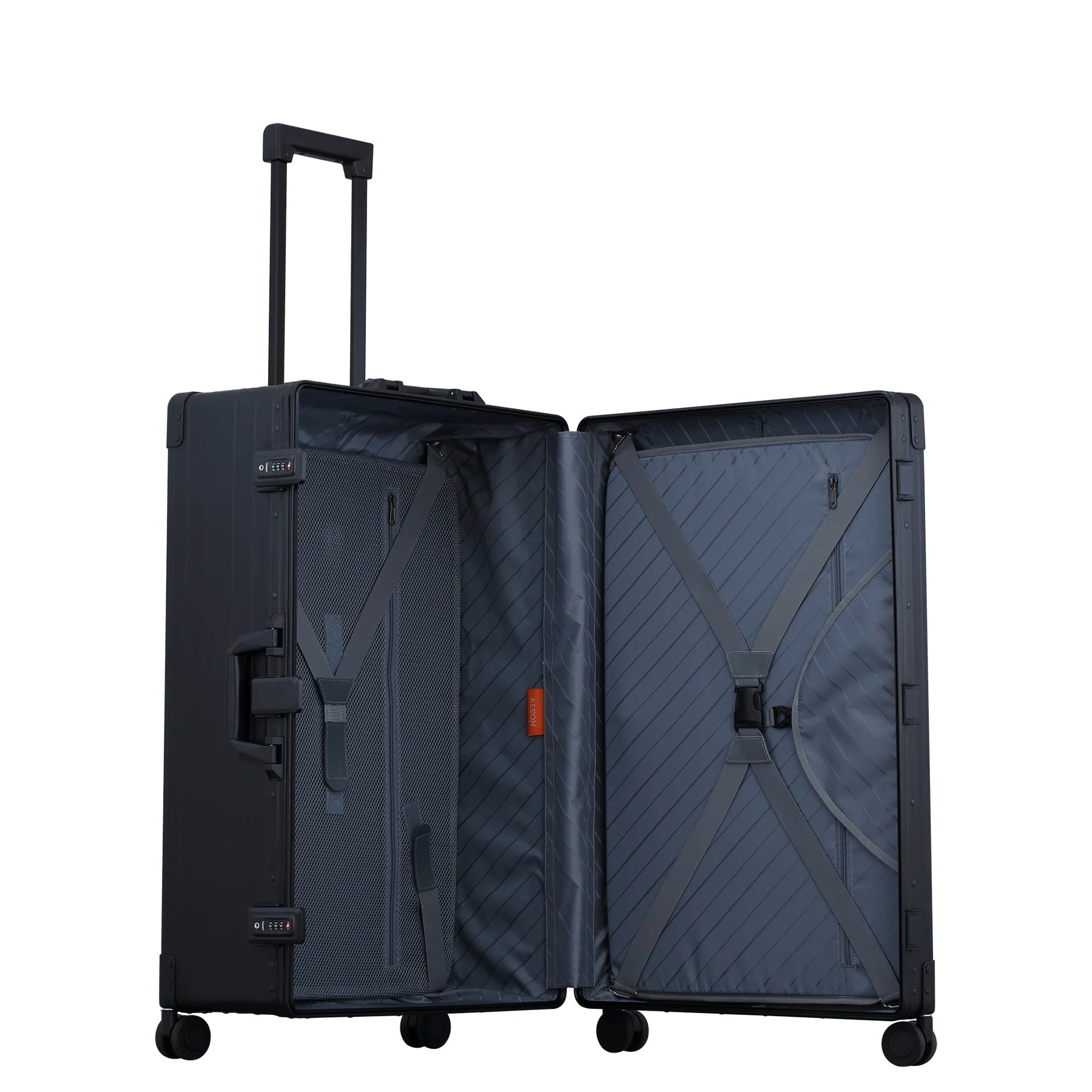 Matte Black Aluminum-Frame Hard Shell Luggage