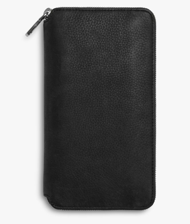Compact Leather Card Wallet with Detachable Lanyard