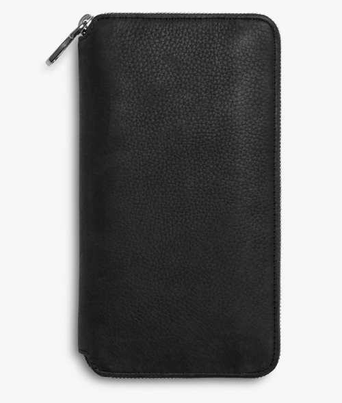 Compact Leather Card Wallet with Detachable Lanyard