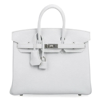 Birkin 25 Bag HSS White Clemence Trench Interior Brushed Palladium Hardware