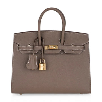 Birkin Sellier 25 Etoupe Gold Hardware Epsom Leather New w/Box
