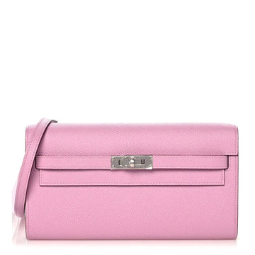 Kelly To Go Wallet Mauve Sylvestre Epsom Palladium Hardware