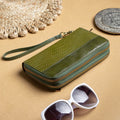 Textured Double-Zip Wristlet Wallet