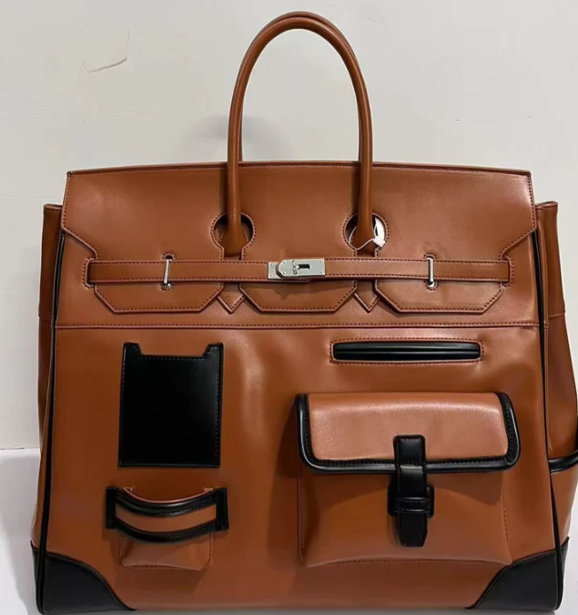 Multi-Pocket Structured Tote Bag