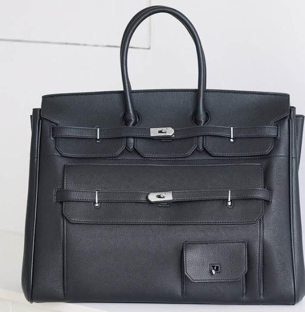 Multi-Pocket Structured Tote Bag