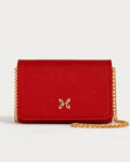 Compact Crosshatch Leather Mini Card Wallet