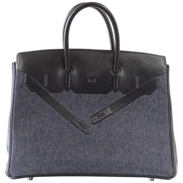 Birkin 35 Bag Rare Limited Edition Denim Shadow