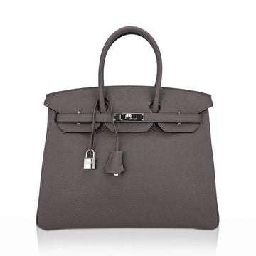 Birkin 35 Bag Etain Togo Leather with Palladium Hardware