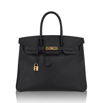 Birkin 35 Bag Black Epsom Leather with Gold Hardware