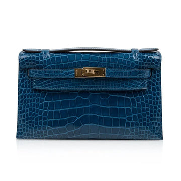 Kelly Pochette Mykonos Alligator Gold Hardware